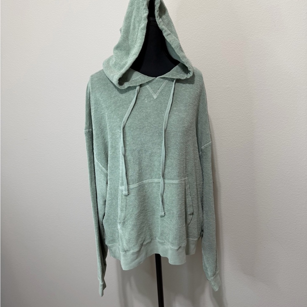 NWT Unsubscribed French Terry Sage Green Hooded Sweatshirt for Women H1